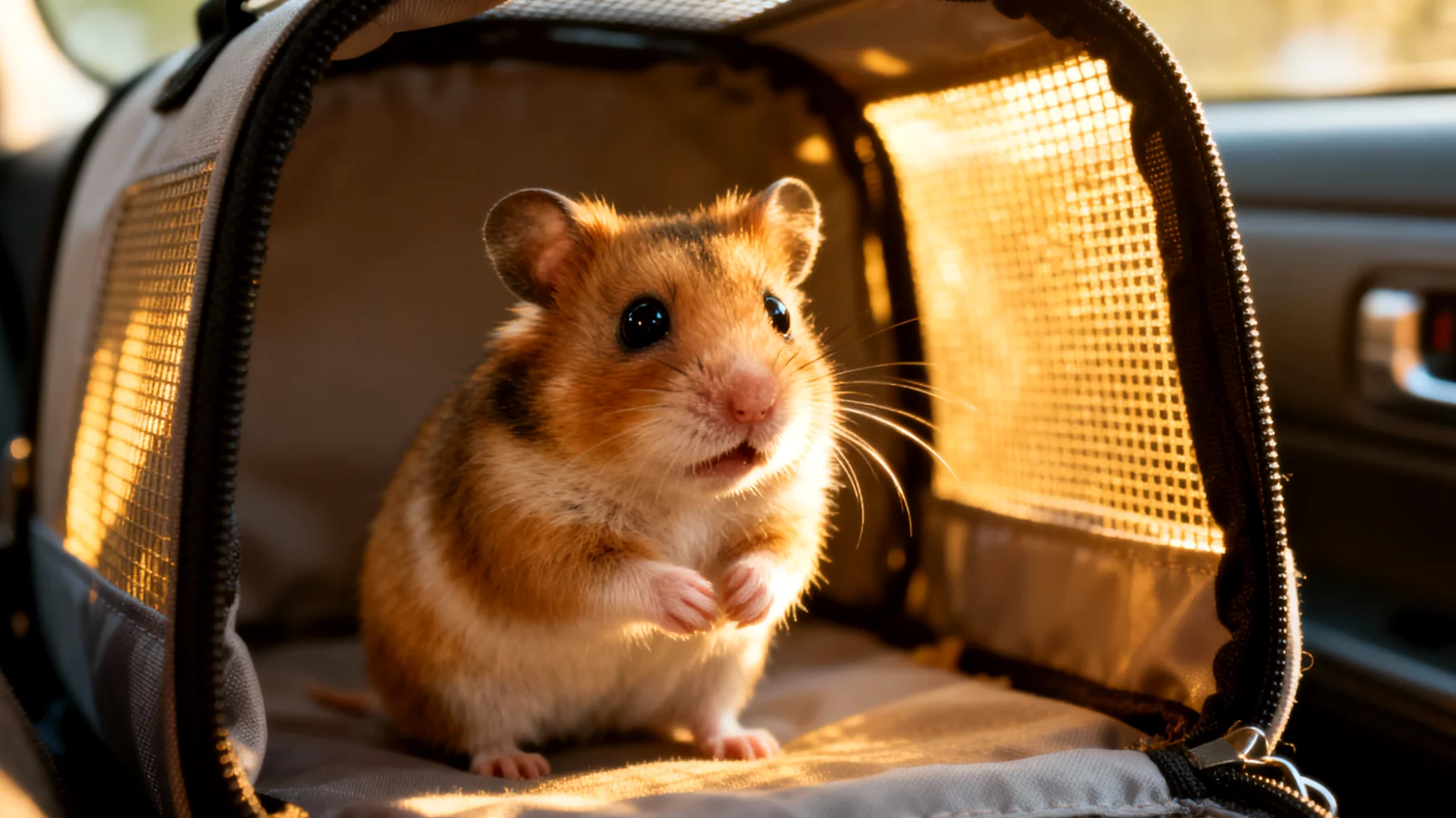 Hamster vertragen Reisen sehr schlecht und leiden unter enormem Stress durch Transport, Temperaturschwankungen und Umgebungsveränderungen, was zu gesundheitlichen Problemen führen kann"